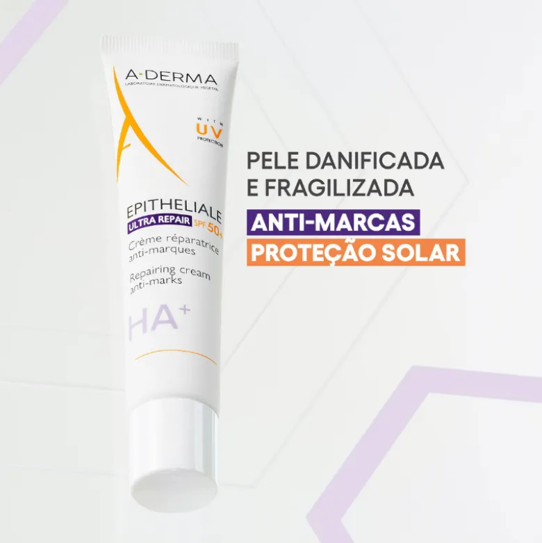 A-Derma EPITHELIALE A.H Creme Reparador SPF50+ 40ml | Antimarcas e Pós-Procedimentos