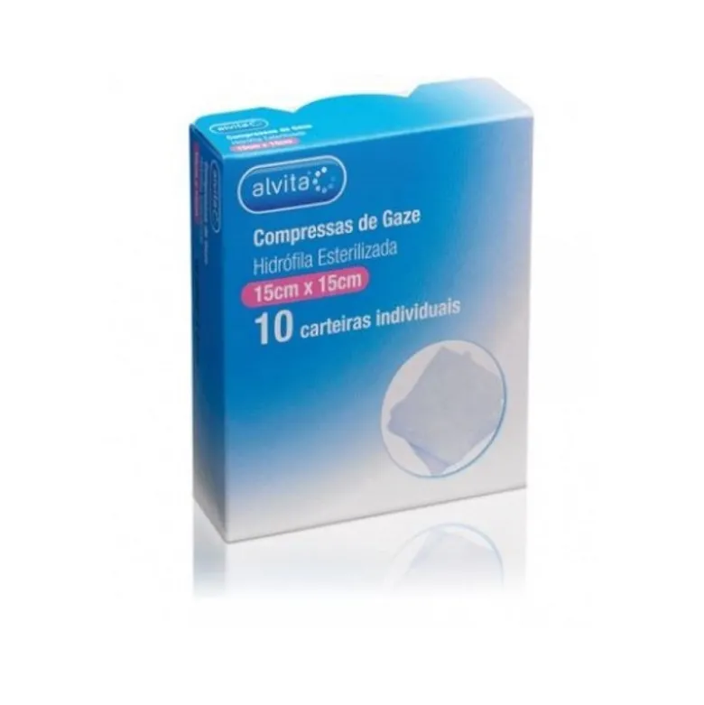 Alvita Compressas Esterilizadas Gaze 15X15 Cm X10