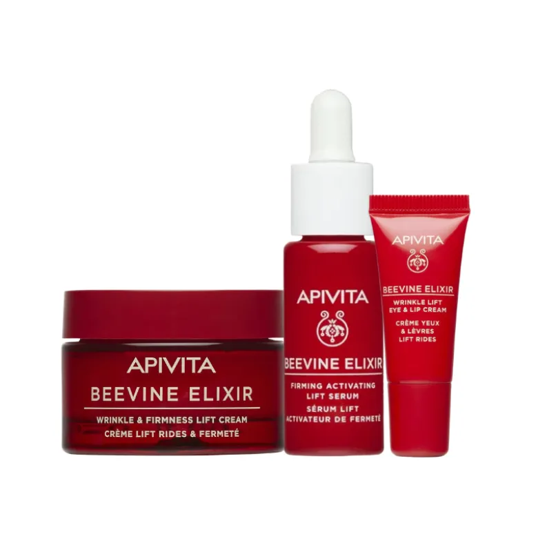 Apivita Beevine Elixir Pack Antirrugas Lifting | Creme Ligeiro + Sérum + Olhos