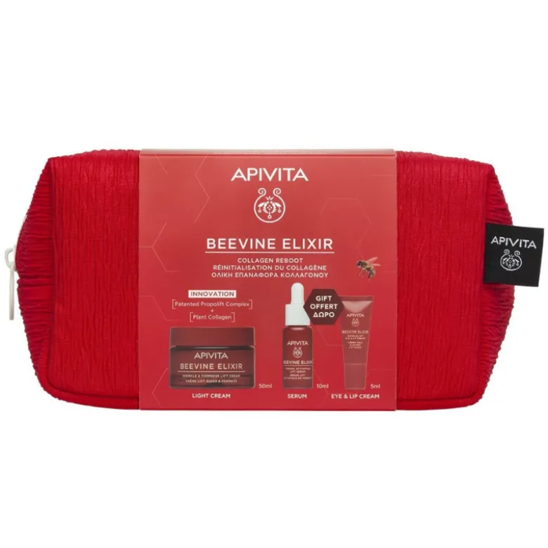 Apivita Beevine Elixir Pack Antirrugas Lifting | Creme Ligeiro + Sérum + Olhos