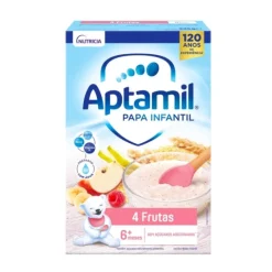 Aptamil Papa Infantil Láctea 4 Frutas 225g +6 Meses | Preparar com Leite