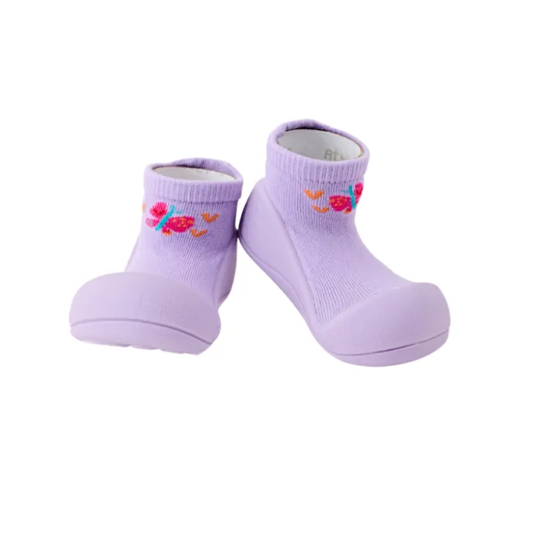Attipas Butterfly Purple Tamanho 21.5 | Sapato Bebé Design Barefoot