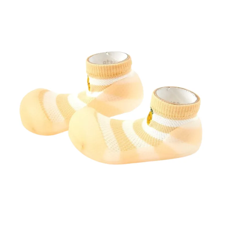 Attipas Fruity Yellow Sapato Bebé AQUA-X Barefoot T21.5 | Secagem rápida e ideais para praia e verão