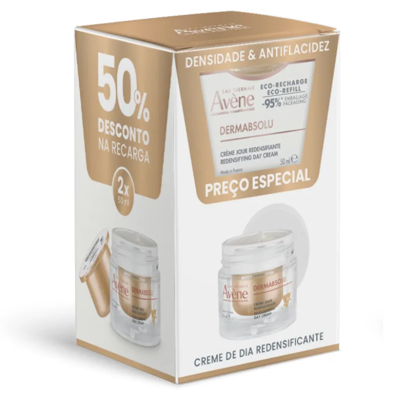 Avène Pack Dermabsolu Creme Redensificante 50ml + 50% Desc. Recarga | Redefine o Triângulo da Juventude