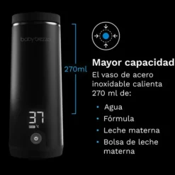 Baby Brezza Aquecedor Biberões Portátil Super Rápido | 270ml | Bateria Recarregável | 4 Temperaturas