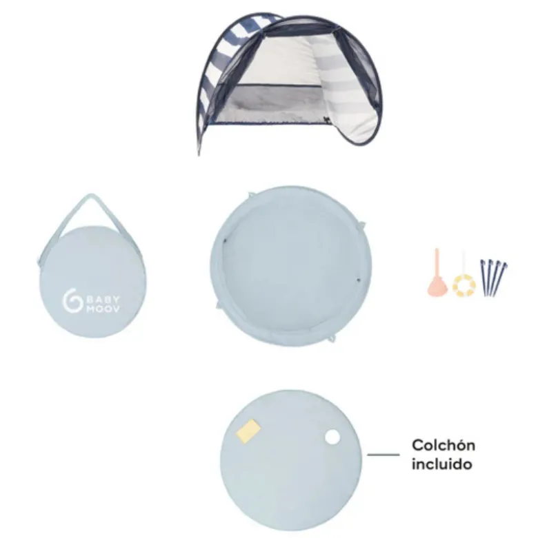 Babymoov Aquani Tenda de Praia 3 em 1 |Proteção Solar UPF 50+ | Mosquiteira | Transforma-se em Piscina