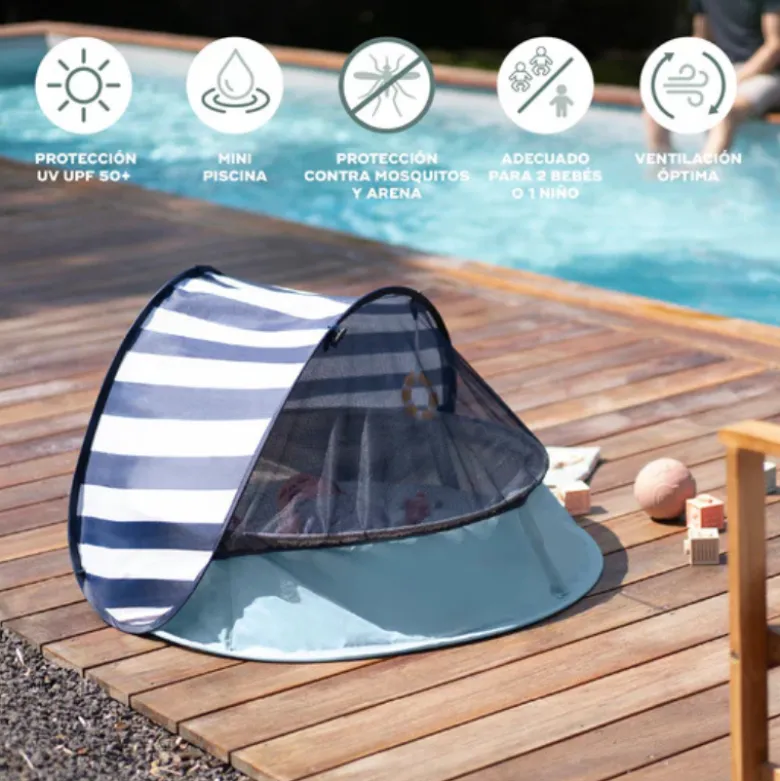 Babymoov Aquani Tenda de Praia 3 em 1 |Proteção Solar UPF 50+ | Mosquiteira | Transforma-se em Piscina