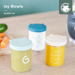 Babymoov Icy Bowls 6x250ml Recipientes Vidro | Conservar e Transportar Refeições do Bebé