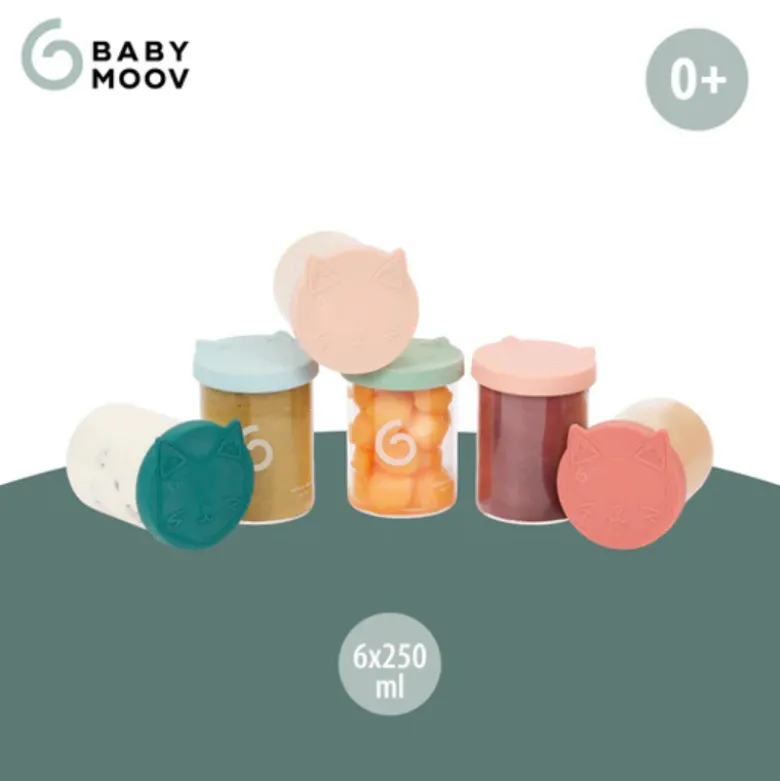 Babymoov Icy Bowls 6x250ml Recipientes Vidro | Conservar e Transportar Refeições do Bebé