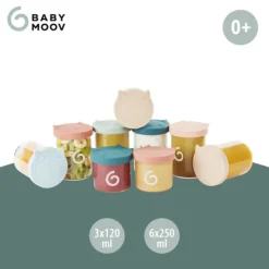 Babymoov Isy Bowls Recipientes Vidro 6x250ml + 3x120ml | Conservar e Transportar Refeições do Bebé
