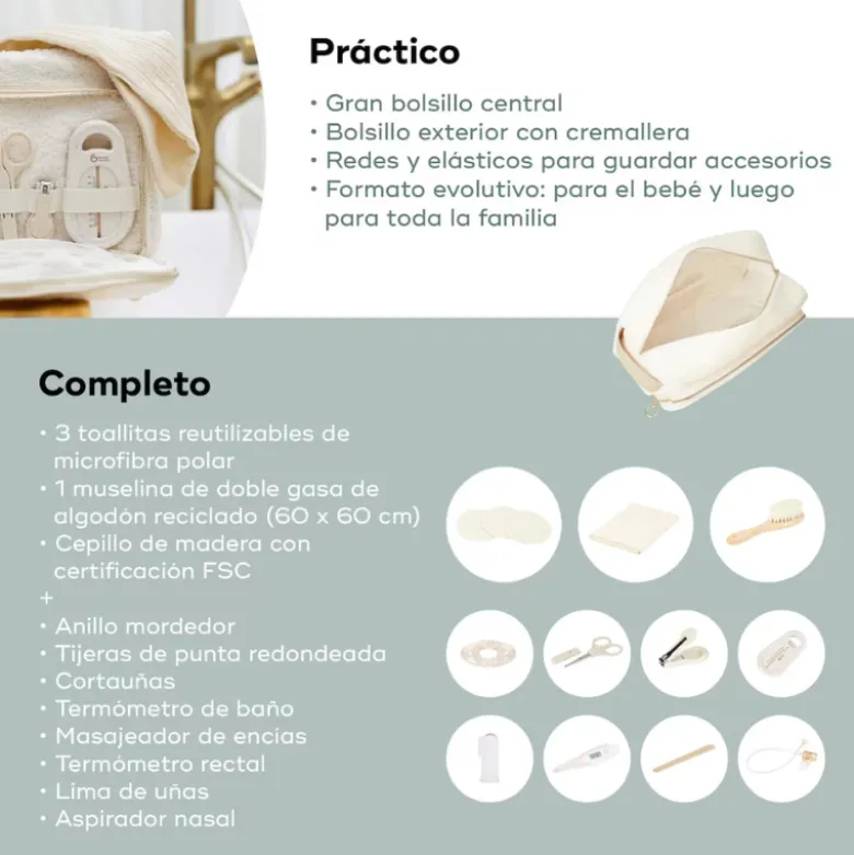 Babymoov Necessaire Bebé Curl White com 11 Acessórios Higiene