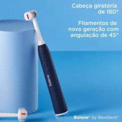 Balene by Bexident Duotech Sonic Blue Escova Dentes Elétrica Limpeza 3-em-1 Cerdas Suaves
