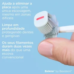 Balene by Bexident Duotech Sonic Blue Escova Dentes Elétrica Limpeza 3-em-1 Cerdas Suaves