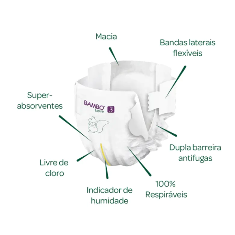 Bambo Nature Fraldas 3 (4-8 kg) 28 Unidades