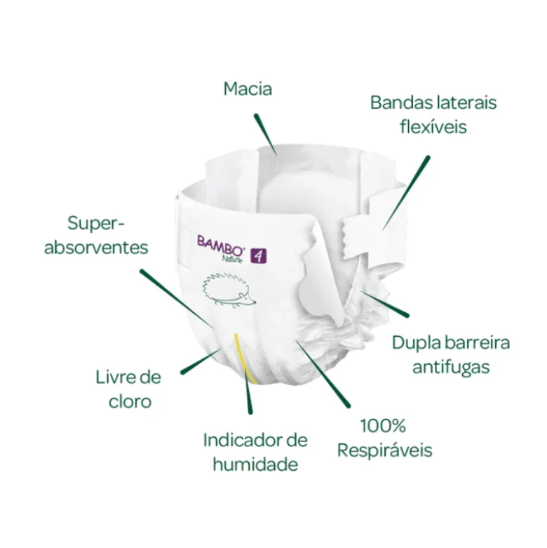 Bambo Nature Fraldas 4 (7-14 kg) 24 Unidades