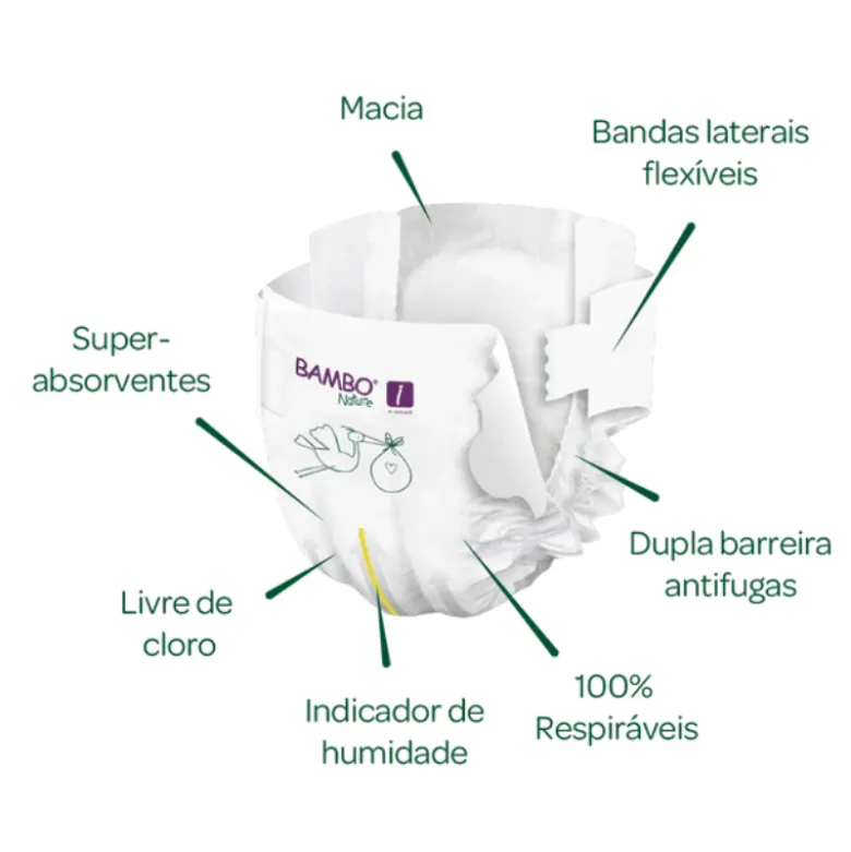 Bambo Nature Fraldas 1 (2-4 kg) 22 Unidades