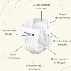 Bambo Nature Fraldas T3 M 4-8kg Paper Bag | 6x28 Unidades 168 fraldas