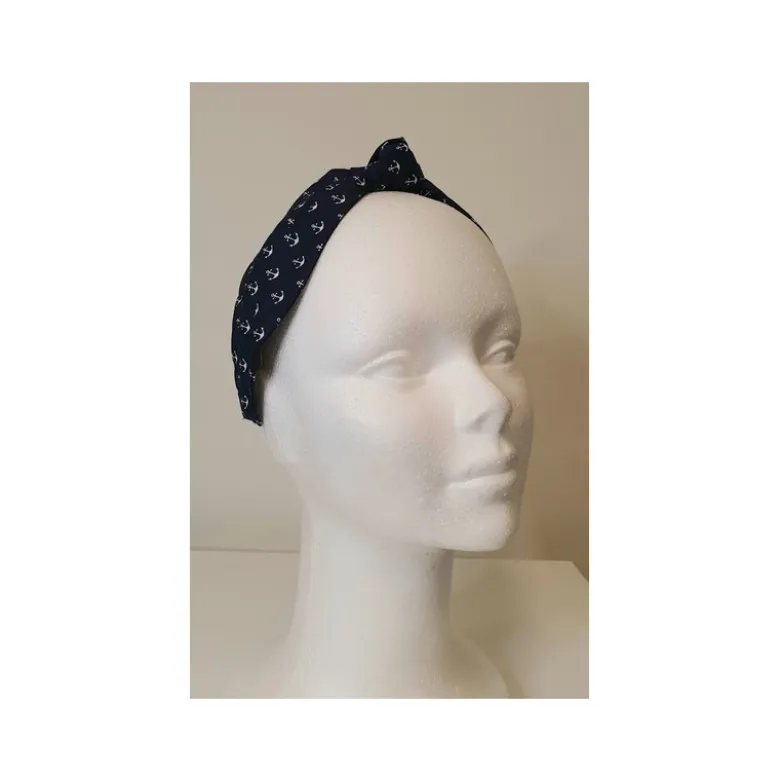 Bandolete Cabelo Azull Marinho com Ancoras