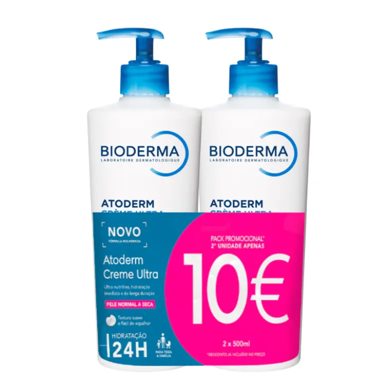 Bioderma Atoderm Creme Ultra Hidratante 2x500ml Preço Especial | 2ªUnidade Apenas 10€