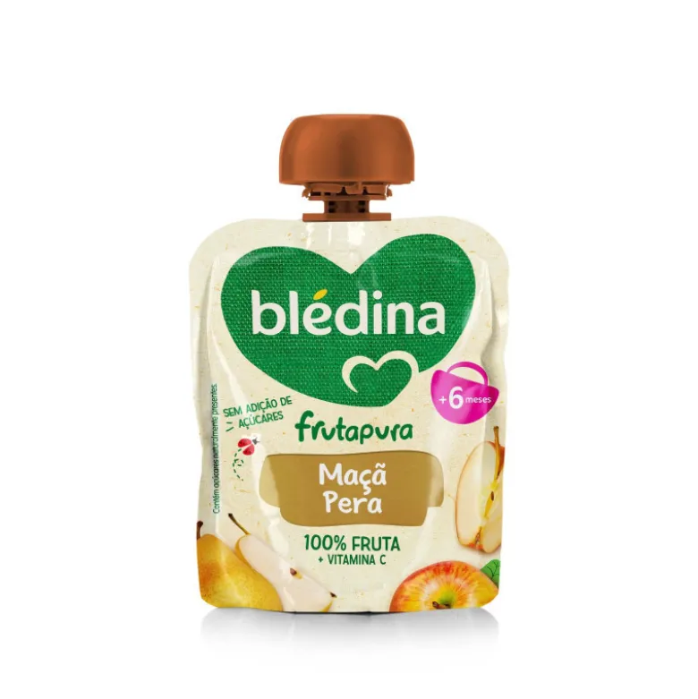 Blédina Frutapura Maçã Pêra +6M 85g