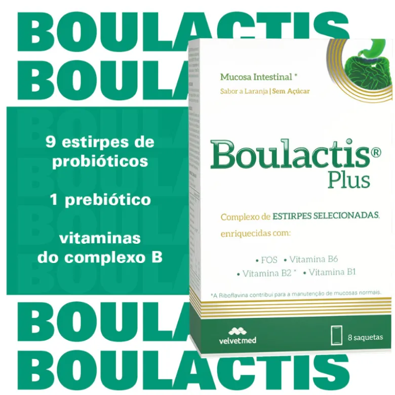 BOULACTIS PLUS Simbiótico 8 Saquetas | Diarreia e Flora Intestinal +3 Anos | Sabor Laranja