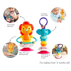 Bumbo Roca com Ventosa Luca o Leão 3m+ | Estimulação Sensorial | Livre de BPA