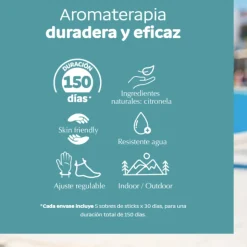 Byepic Pulseira Repelente Cordão Bordeaux | Repelente Natural Citronela | Ajustável Adulto