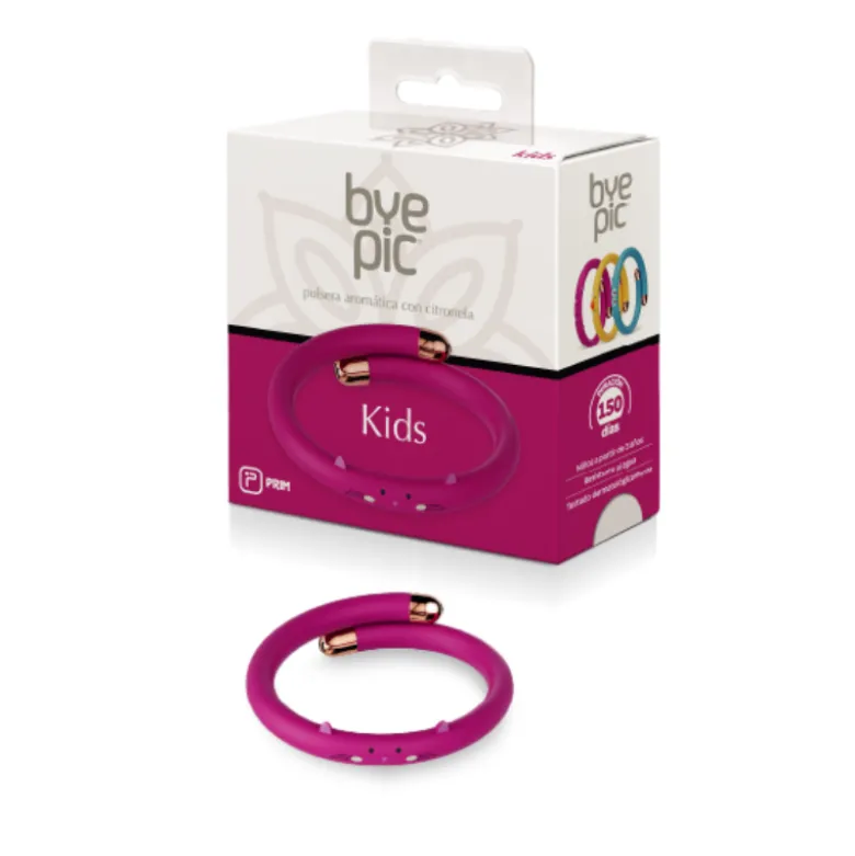 Byepic Pulseira Repelente Criança Gato Rosa | +3 Anos | Citronela