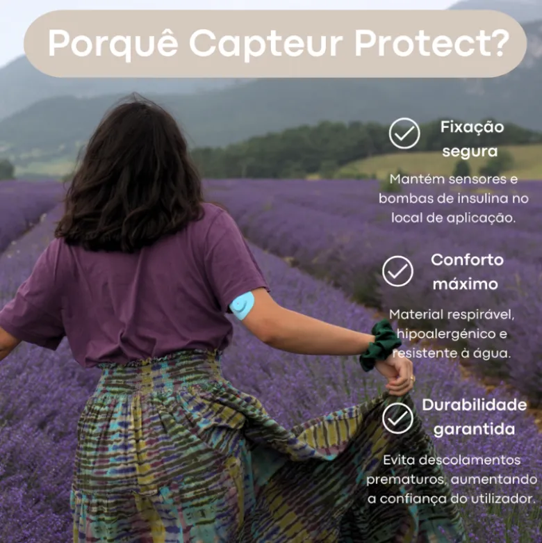 Capteur Protect Underpatch Cânula Medtronic Bege Pack 4 | Adesivo Compatível com cânula Medtronic