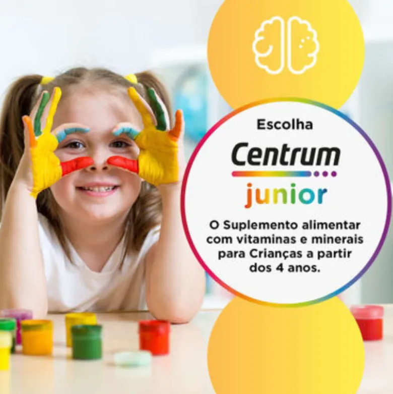 Centrum Junior 60 Comprimidos Mastigáveis | Vitaminas e Minerais Crianças +4 Anos