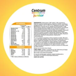 Centrum Junior 60 Comprimidos Mastigáveis | Vitaminas e Minerais Crianças +4 Anos