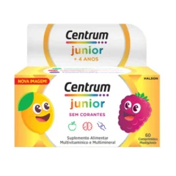 Centrum Junior 60 Comprimidos Mastigáveis | Vitaminas e Minerais Crianças +4 Anos