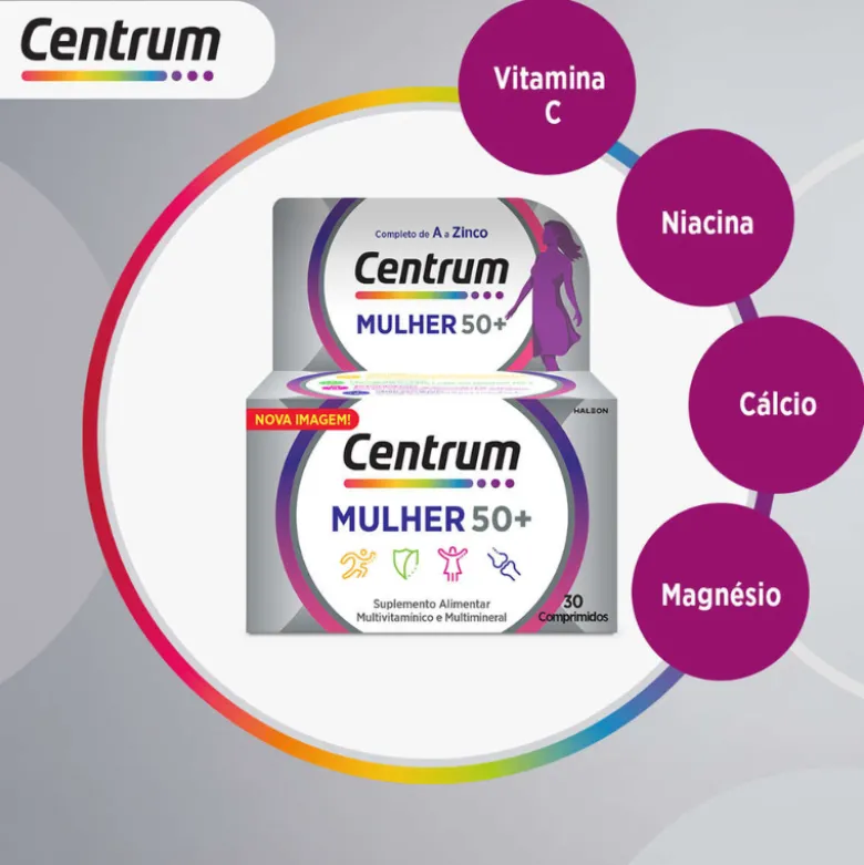 Centrum Mulher 50+ 90 Comprimidos | Suplemento para Mulheres +50 Anos