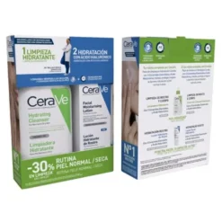 CeraVe Creme Limpeza 263ml + Loção Hidratante 52ml | Pele Normal a Seca - Hidratação 24h