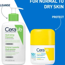 Cerave Fluido Protetor Invisível Hidratante SPF50 50ml | Protetor Solar Rosto - Pele Normal a Seca