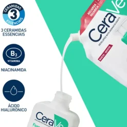 CeraVe Recarga Gel Espuma de Limpeza 473ml -30% | Controlo Oleosidade | Pele Normal a Oleosa | Sem Perfume