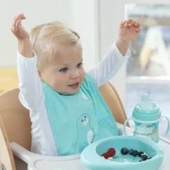 Chicco Babetes Tecido Impermeável 6M+ Cinza 2un | Bolso Migalhas