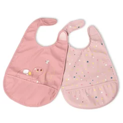 Chicco Babetes Tecido Impermeável 6M+ Rosa 2un | Bolso Migalhas