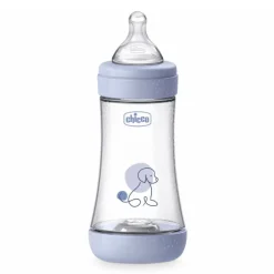 Chicco Biberão Perfect 5 240ml Azul | Fluxo Médio +2M Anticólicas
