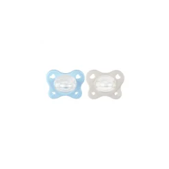 Chicco Chupeta Dual Soft Azul 0-2M Pack 2 | PhysioForma Silicone