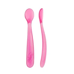 Chicco Colheres de Silicone Rosa 6M+