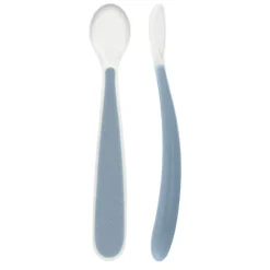 Chicco Colher Silicone Macio Azul 6M+ Pack 2un | Sem BPA Ergonómica
