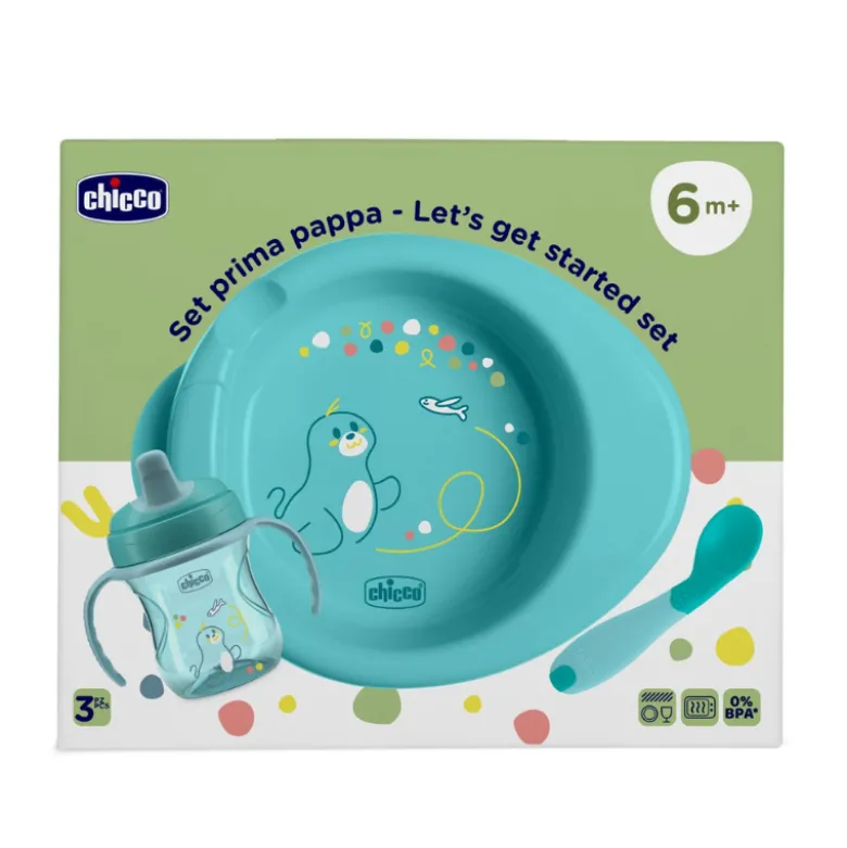 Chicco Conjunto Papa 3 Peças Azul 6M+