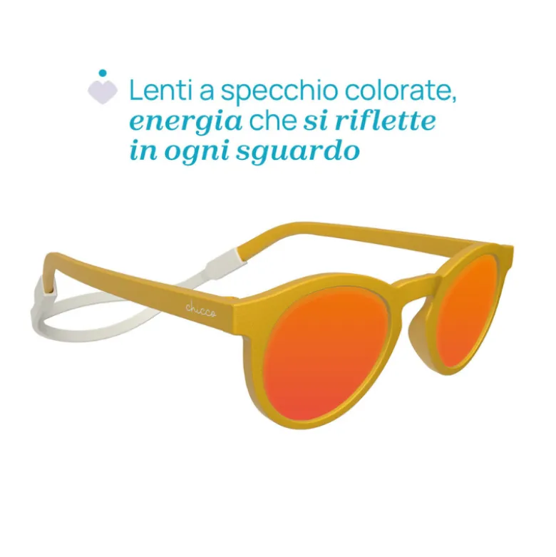 Chicco Óculos de Sol Amarelos com Lente Espelhada +12M | Armação Flexível