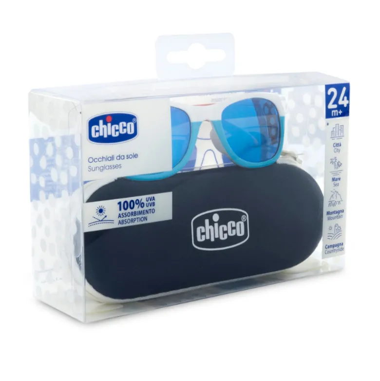 Chicco Óculos de Sol Lentes Espelhadas Azuis +24M | Inclui estojo