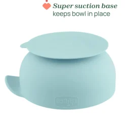 Chicco Easy Bowl Tigela Silicone Ventosa Azul 6M+ | Sem BPA Microondas