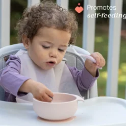 Chicco Easy Bowl Tigela Silicone Ventosa Rosa 6M+ | Sem BPA Microondas