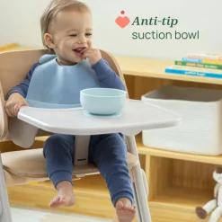 Chicco Easy Start Conjunto Papa Silicone Azul 6M+ | 3 Peças Sem BPA