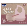 Chicco Easy Start Conjunto Papa Silicone Rosa 6M+ | 3 Peças Sem BPA