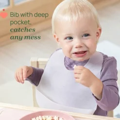 Chicco Easy Start Conjunto Papa Silicone Rosa 6M+ | 3 Peças Sem BPA